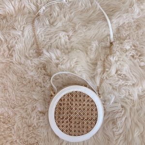 NWT Francesca’s Woven Cane Crossbody Purse